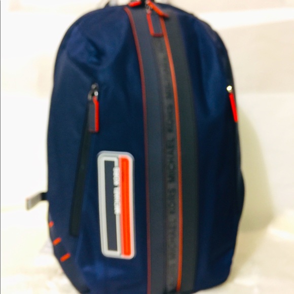 NWT Michael Kors Kent Sports Navy Blue Backpack - Picture 2 of 15